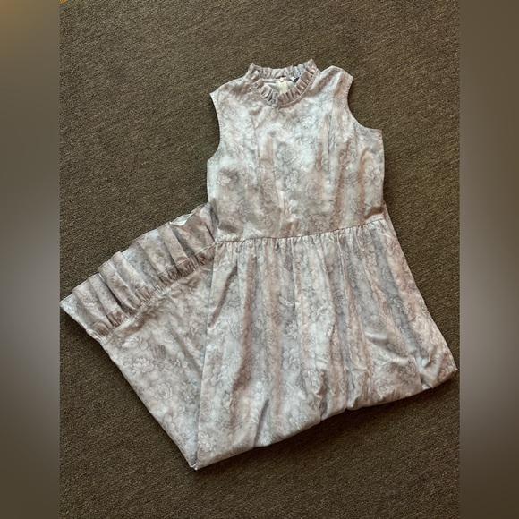 Batsheva Dresses Batsheva Floral Maxi Dress In White Grey Lavender